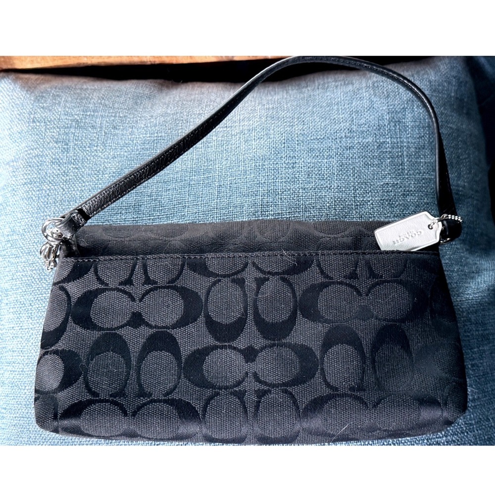 Coach Legacy Signature Turnlock Wristlet Vintage Y2K Wallet Black Gray NWOT - Picture 3 of 11